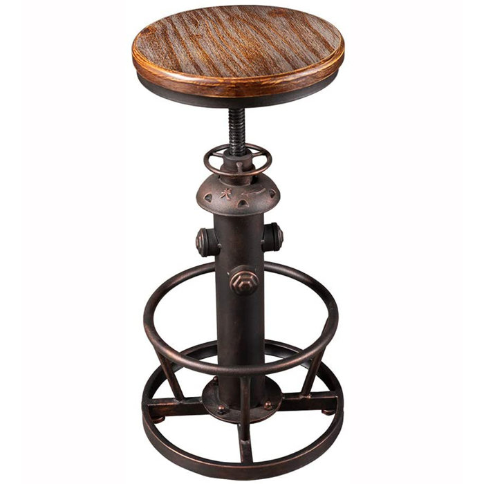 Williston Aged Steampunk Deco Industrial Round Bottom Adjustable